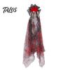 Ghost Claw Hair Accessory Gothic Skeleton Clip, Halloween Barrette with Rose, Unique Clip Black Lace Side for Women, Party Costume Retro Dark