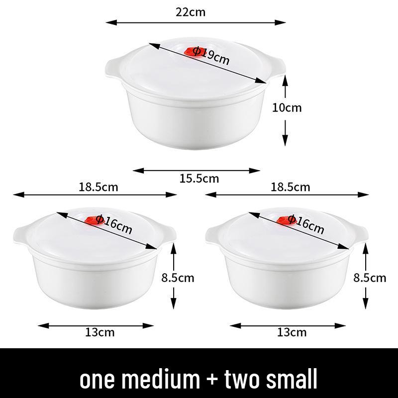 Round High-Temperature Resistant Microwave Lunch Bowl with Lid