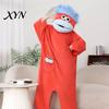 Warm Plush Onesie Funny Wearable Big Mouth Pajamas for Kids, Adults, Soft Kids Sleepwear Fleece Cozy Home Loungewear, Hooded One-Piece Jumpsuit Dress
