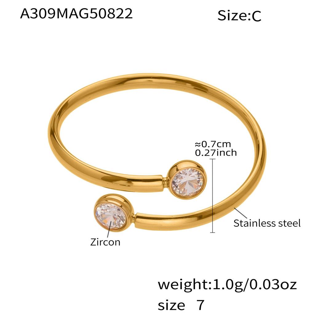 Oumeka Super Flash Zircon Pinky Ring Set: 18k Gold-Plated Small Diamond Stainless Steel Trio Jewelry