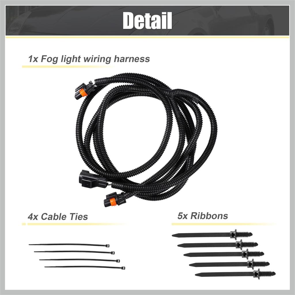 Fog Light Wiring Harness Kit 56045501AC for Dodge for Ram 1500 2500 3500 4500 5500 Truck 2002-2008 Left Right Side Replacement Car Parts