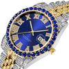 Huaqiangbei Herren Diamantbesetzte Submariner Hip Hop Quarz Uhr mit Kalender