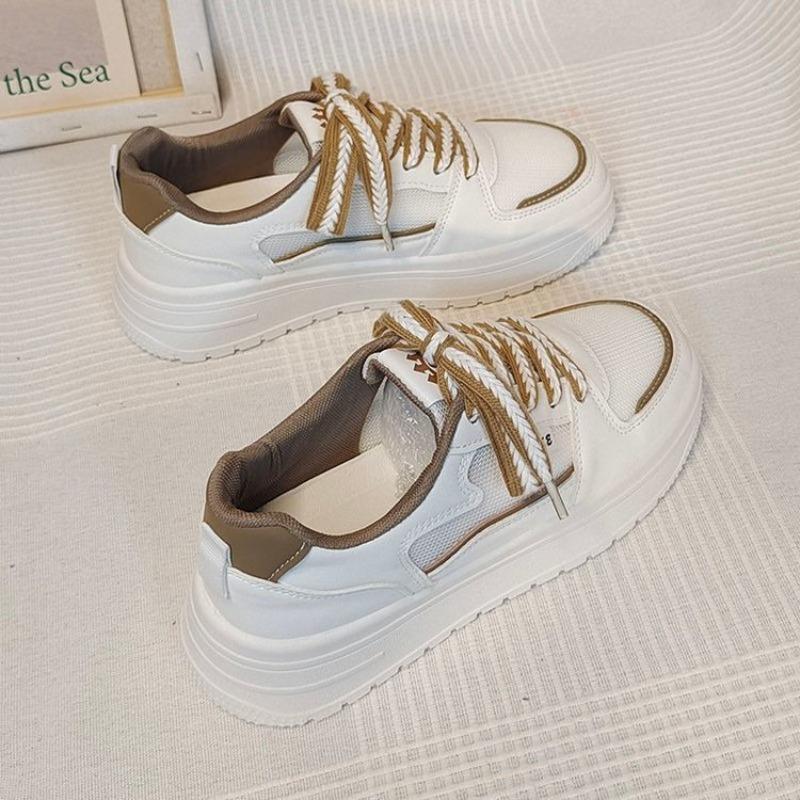 Spring new easy to match sports little white shoes women's tide casual dad shoes two-color lace-up board shoes