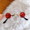 Ins Fashion Metal Frame Small Round Sunglasses Candy Color UV400 Punk Sun Glasses Mini Sunglasses Cycling/Driving/Fishing