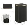 Foldable Laundry Basket with Inner Pocket: Large Capacity Hamper for Bedroom & Bathroom.