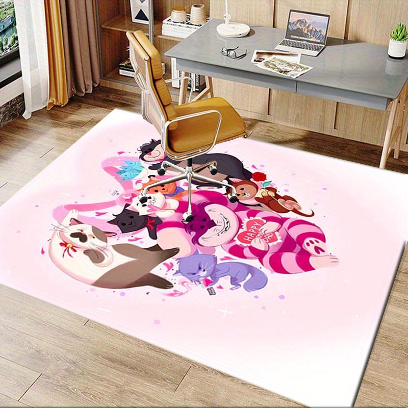 Office Rug Valentine's Day, Cats Theme 3D Printed Anti-Slip Rug-Machine Washable for Living Room