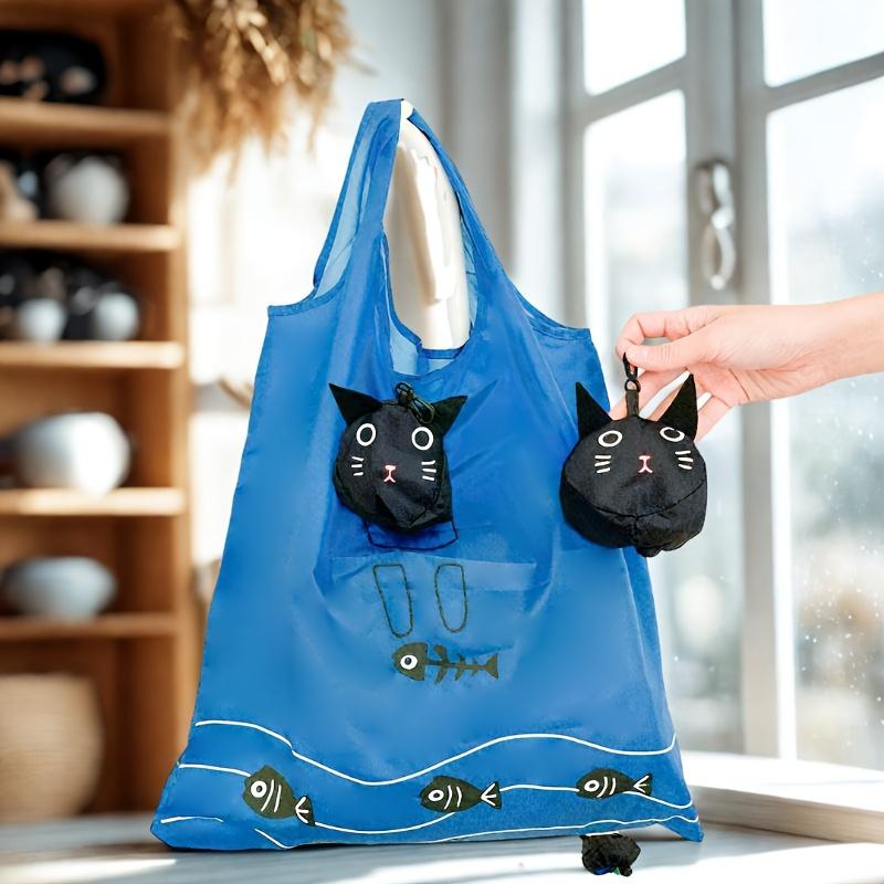 Shopping Must-have Instagram Style Simple Cartoon Animal Foldable Shopping Bag, Lightweight and Large Capacity Tote Bag