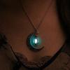 Gothic Luminous Pendant Necklace Women Moon Stone Necklaces for Christmas Jewelry Gifts