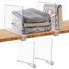 M-Modern-Transparent Shelf Dividers For Closet Organization - Wardrobe Organizer, Cupboard And Bookcase Partition Baffles