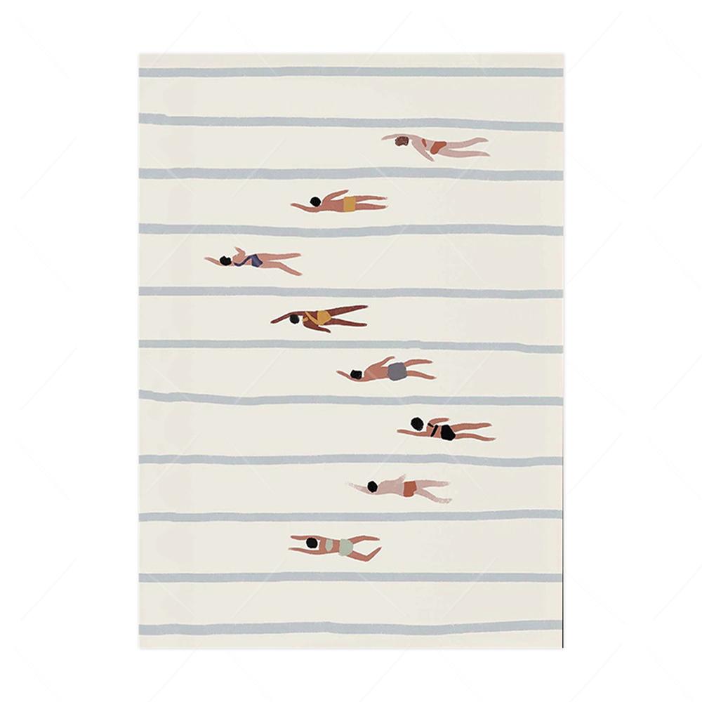 Diverse Women Swimmers Wall Art Prints Nordic Minimalist Posters Swimming Pool Canvas Painting Pictures for Kids Bathroom Decor