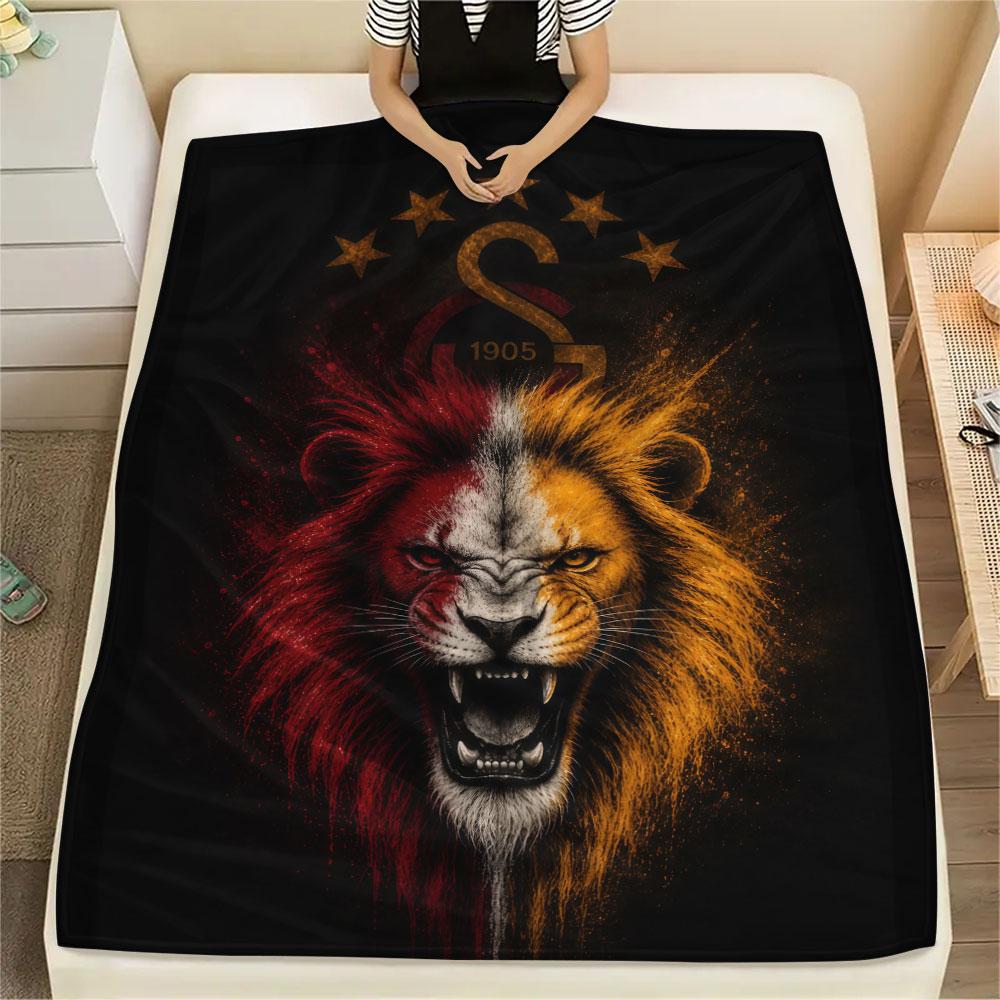 Galatasaray Spor Kulübü Printed Flannel Blanket, soft throw for bedroom sofa, washable, fan merchandise, great gift.