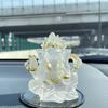 Ganesh Hindu Elefantgud for Suksess Statue Resin Gjennomsiktig Figurin Ornament Hjem Interiørdekorasjon Håndverk