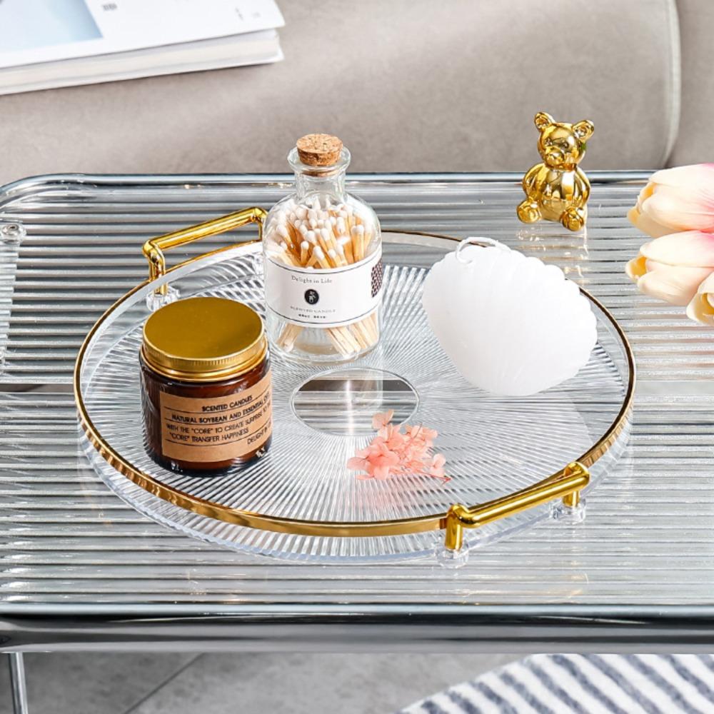 with Handles Tea Cup Storage Plate Multipurpose Fruit Tray New Round Storage Tray  Coffee