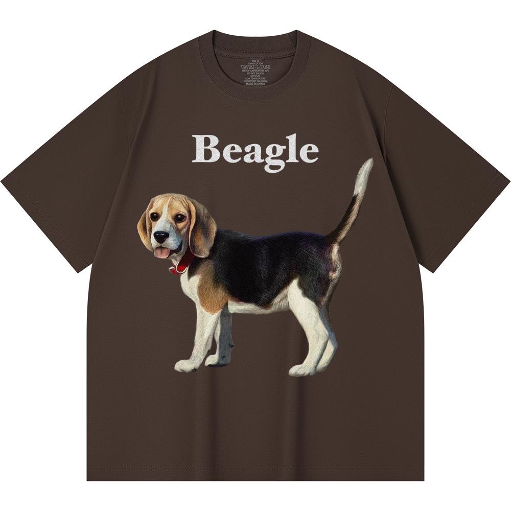 Tricou 230GSM 100% Bumbac cu Imprimeu Beagle Tricouri Amuzante Stil Harajuku Bumbac Pieptănat
