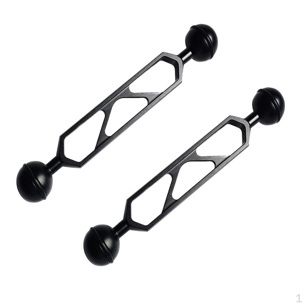 

2 шт. 15,2 см/6 дюймов длиной Сверхлегкий Прочный Алюминиевый сплав Двойной шаровой кронштейн для дайвинга под водой