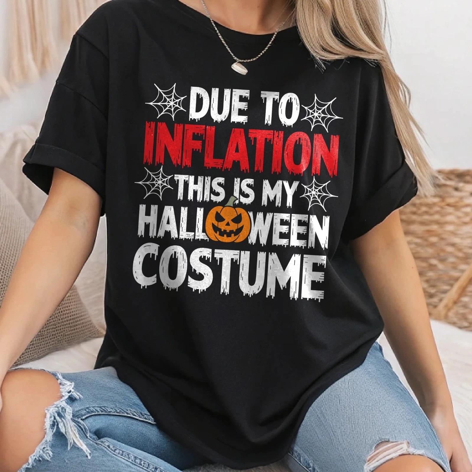 Funny Inflation Halloween Costume Shirt, Halloween Party Casual Non-Costume Tee 3XL