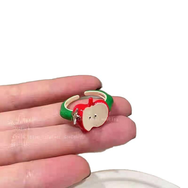 Ma Jin Caixin Retro Red Ring Collection Light Luxury Fashion Versatile Daily Stacking Open Ring