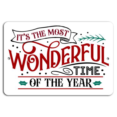Celebrate the Most Wonderful Time Festive Red Green SignAluminum 20x30cm(7.8x11.8inch)