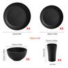 16 Pieces Dinnerware Set Unbreakable Plates Cups and Bowls Sets Dish Set for 4, Reusable Plastic Dish Set for Camping Travel