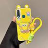 KEYSION Cute Ear Cartoon Case for VIVO Y17 Y15 Y12 with Lanyard Soft Silicone+PC Shockproof Phone Back Cover for VIVO Y11 2019