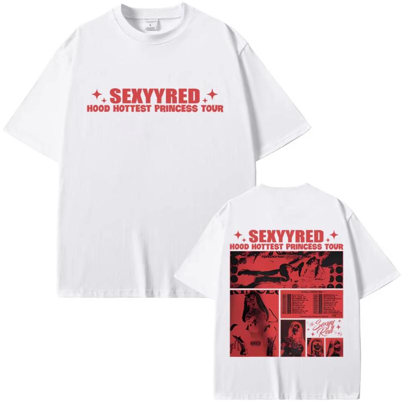 Rapper Sexyy Red Hood Hottest Princess Tour T Shirt Unisex Women Vintage Hip Hop Oversized Short Sleeve Tshirt Tops Cool Streetwear