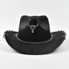 Vintage Kunstleder Western Cowboyhut für Herren Gentleman Cowgirl Jazzhüte Feiertage Party Cosplay Hut Sombrero Hombre