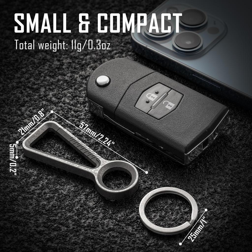 KeyUnity KD00 Titanium Keychain, Keyring, Carabiner, Key, Simple, Key Chain, Fall Prevention, Lost Prevention, Easy Installation, Durable, Gift, KD00