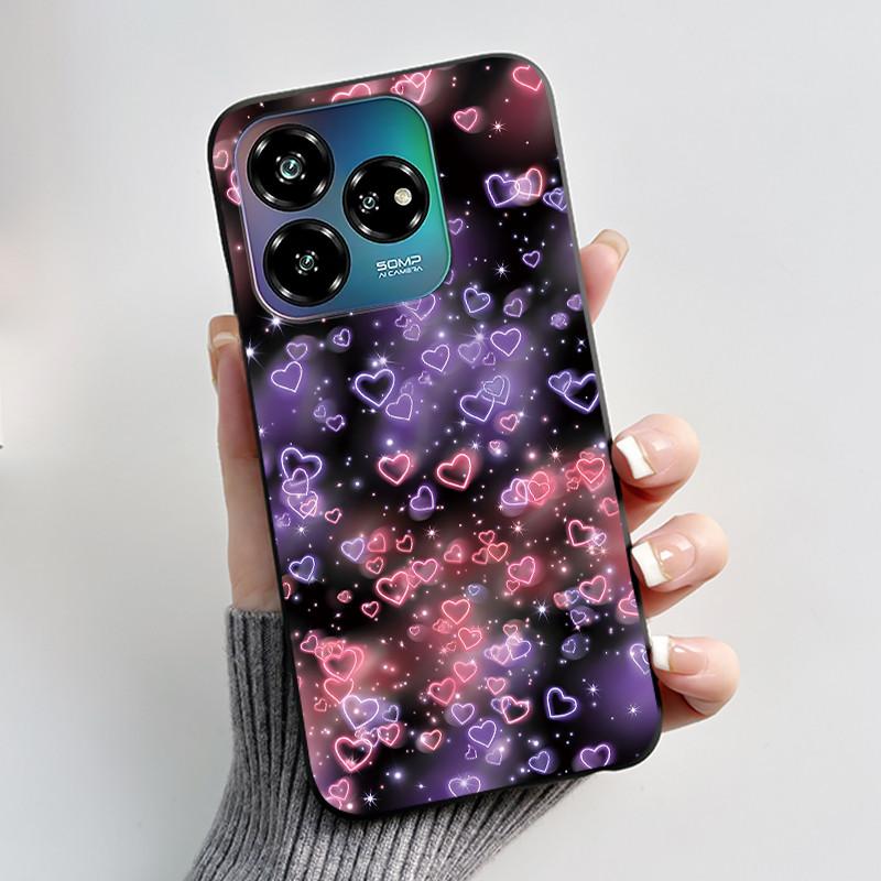 For ZTE Axon 60 Lite / Blade V60 Vita / Nubia V60 Design Case Cute Love Heart Rabbit Casing Black Soft Silicone Protective Cover