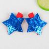 2pcs 4th of July Hair Clips Glitter American Independence Day Hair Accessories Red White Blue Glitters Star Hairpins Barrettes