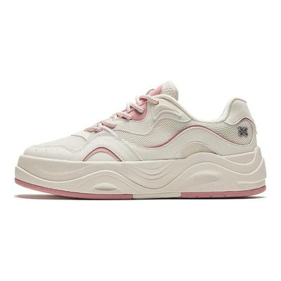 Algen Höhenvergrößernde Leichte Low Top Sneaker Damen Sneaker Weiß Rosa 922428011-6