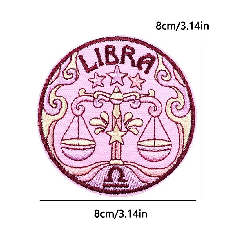12 Zodiac Signs Embroidery Patch Iron On Patches Complete Set Horoscope Constellation Design for Jacket Backpack Daily Decor