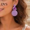 Handmade Boho Jewelry 1 Pair Raffia Flower Earrings for Women, Rattan Lightweight Woven Round Drop Dangle Earrings, Straw Summer Beach Vacation