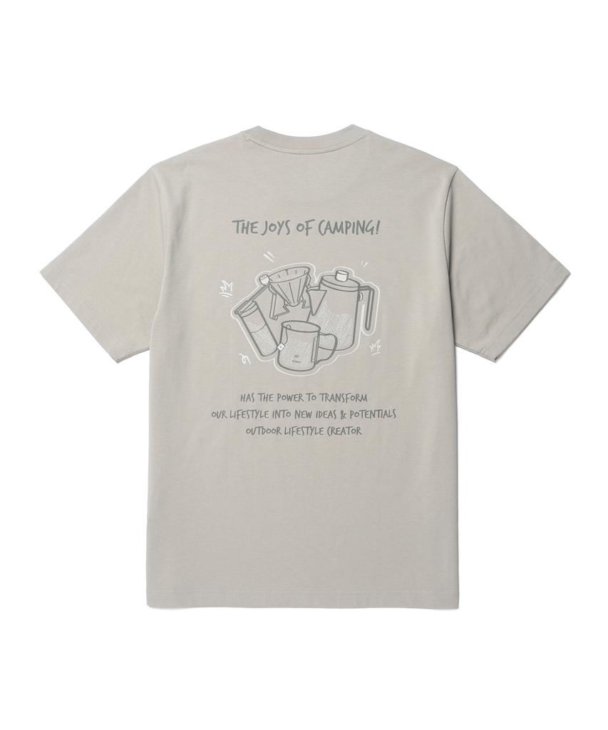 SNOWPEAK APPAREL Aerocool Mug Graphic Short Sleeve T-Shirt (S26Mufts74) Gray