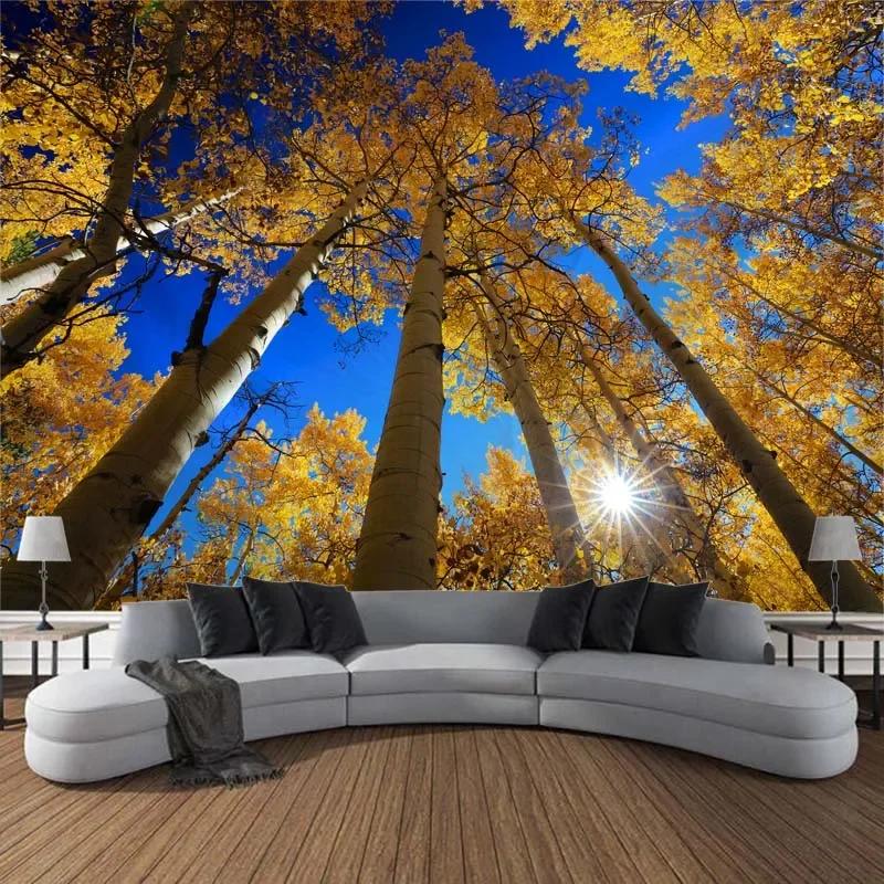 Beautiful Natural Landscape Large Tapestry Forest Waterfall Bohemian Wall Art Decoration Blanket Home Background Cloth Bedspread