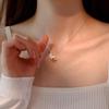 Sterling Silver Frosted Butterfly Necklace for Women - Elegant Fairy Style Clavicle Chain with Niche Design