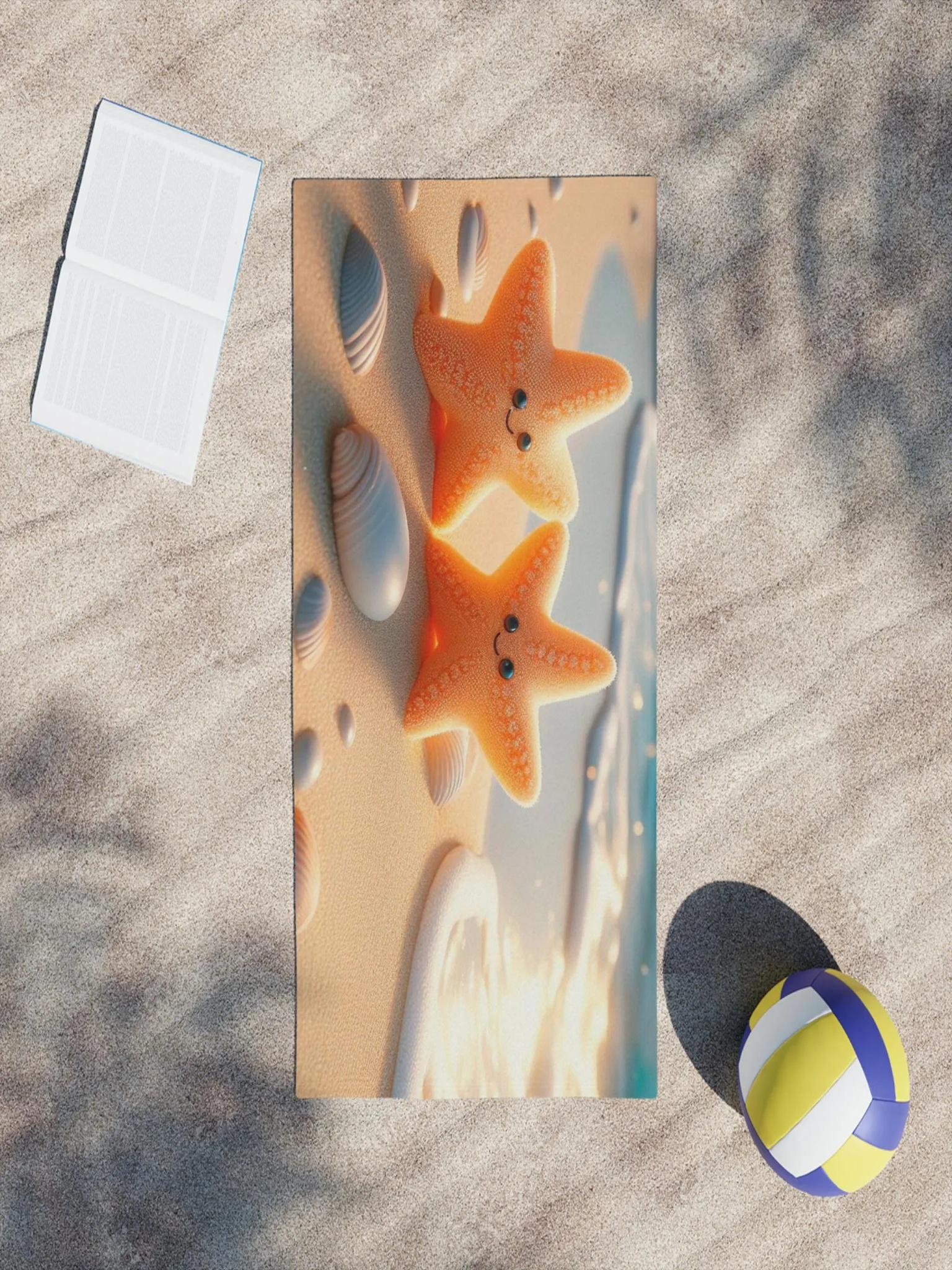 

Cute Smiling Starfish Beach Towel with Ocean Shells and Seaside Pattern, Ideal for Swimming, Vacation, Beach, Bathroom and Daily W30*H60(CM)