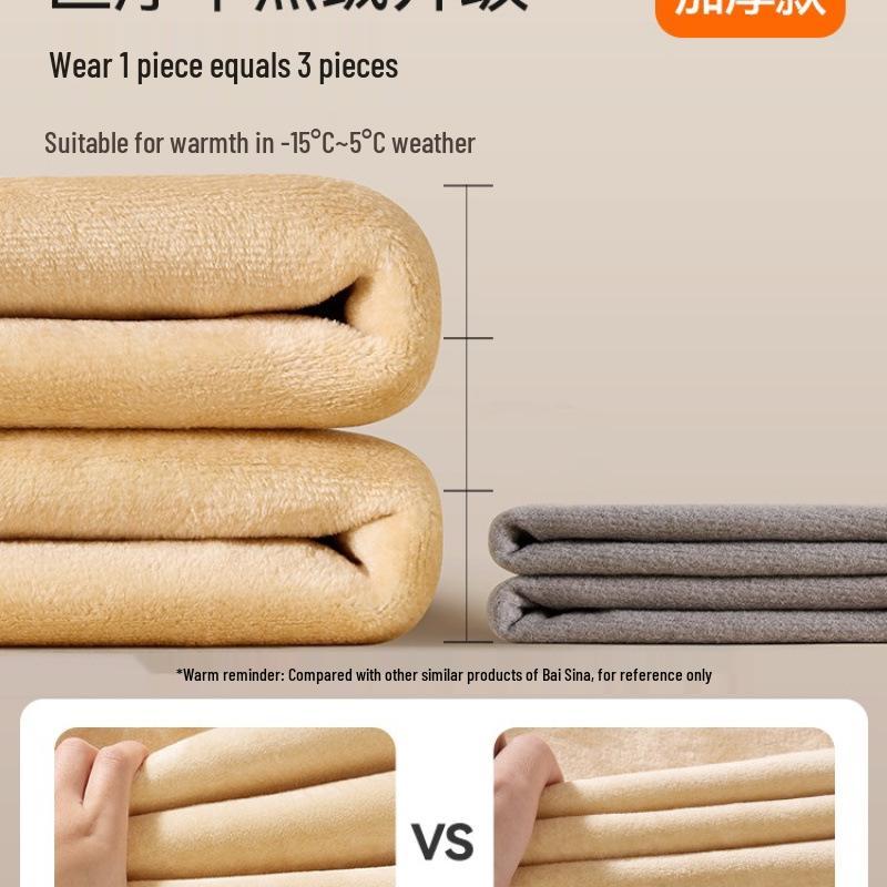 Men's Thick Lambswool Thermal Underwear Set - Velvet-Enhanced for Cold Protection, Heat Retention, and Autumn/Winter Comfort