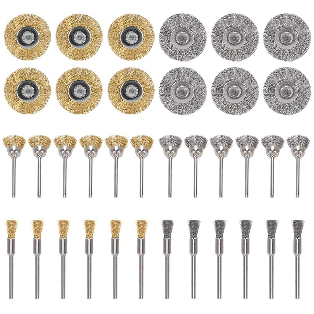 36 Pieces/set Steel Cup Brush Abrasive Polishing Set Mini Cleaning Wire Brushes for Dremel Rotary Tools Buffing Cleaning
