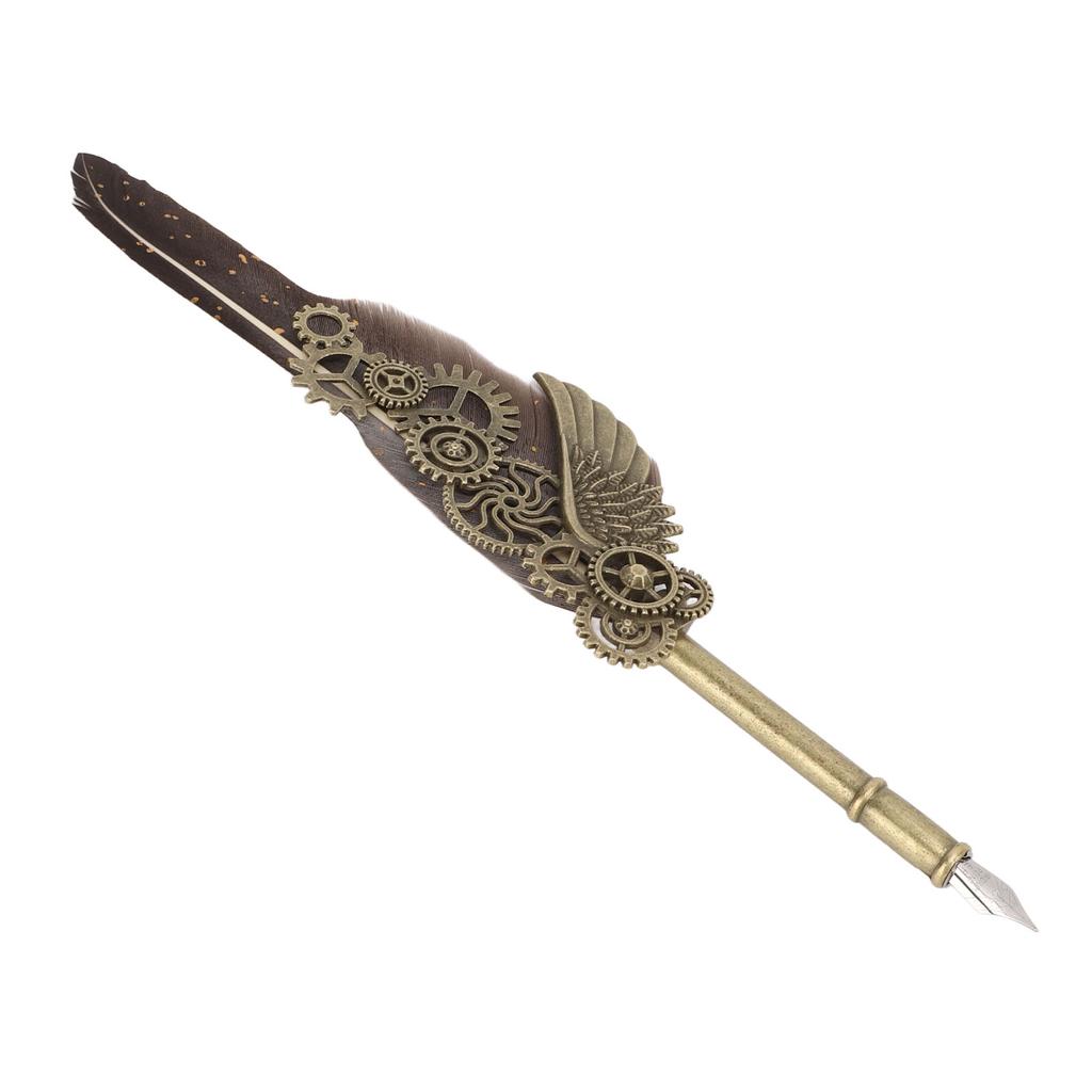 Quill Pen and Ink Set Vintage   Glossy Writting Stainless Steel Nib Wear Resistant   Delicate Texture Quill Pen