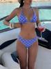 Two Piece Bikini Set with Adjustable Tie Straps Floral Print Triangle Top and High Cut Bottom Swimwear for Women Beachwear / Poolwear
