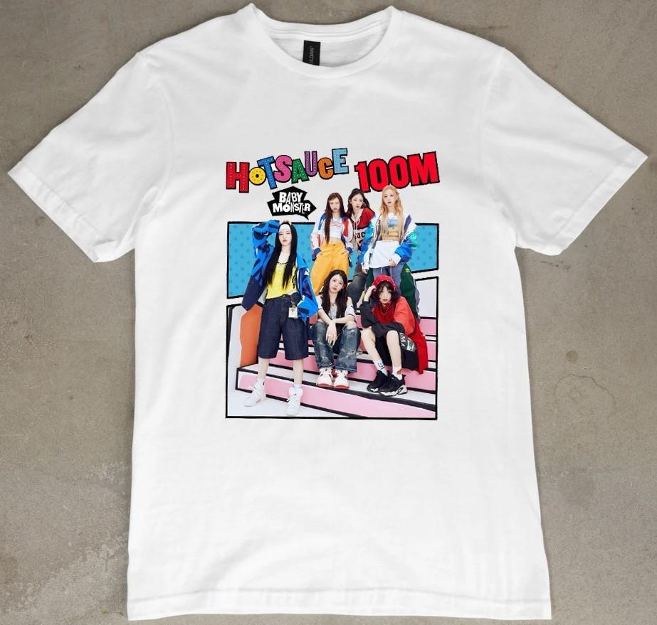 Горячий соус Babymonster K-pop мерч унисекс футболка Унисекс футболка XXXXL