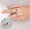 Korean S925 Silver Cross Military Flower Ring: Retro, Adjustable, Fashionable Hip-Hop Index Finger Design for Women.