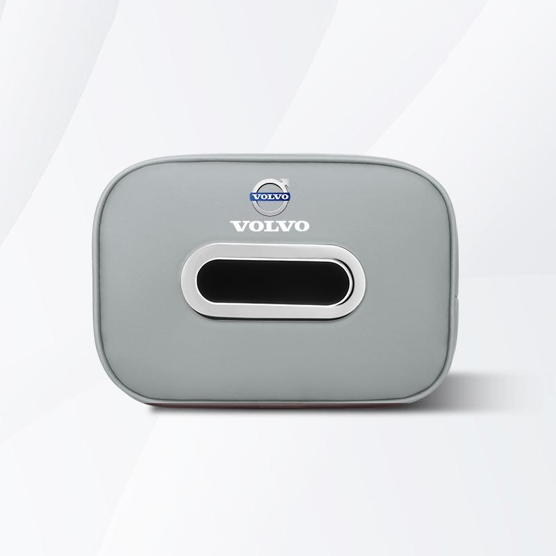 Boîte à mouchoirs de voiture Accessoires d'intérieur de voiture Pour Volvo V60 V40 XC90 S60 C30 XC60 Rdesign XC40 Sac de rangement pour mouchoirs en cuir Étui Kleenex