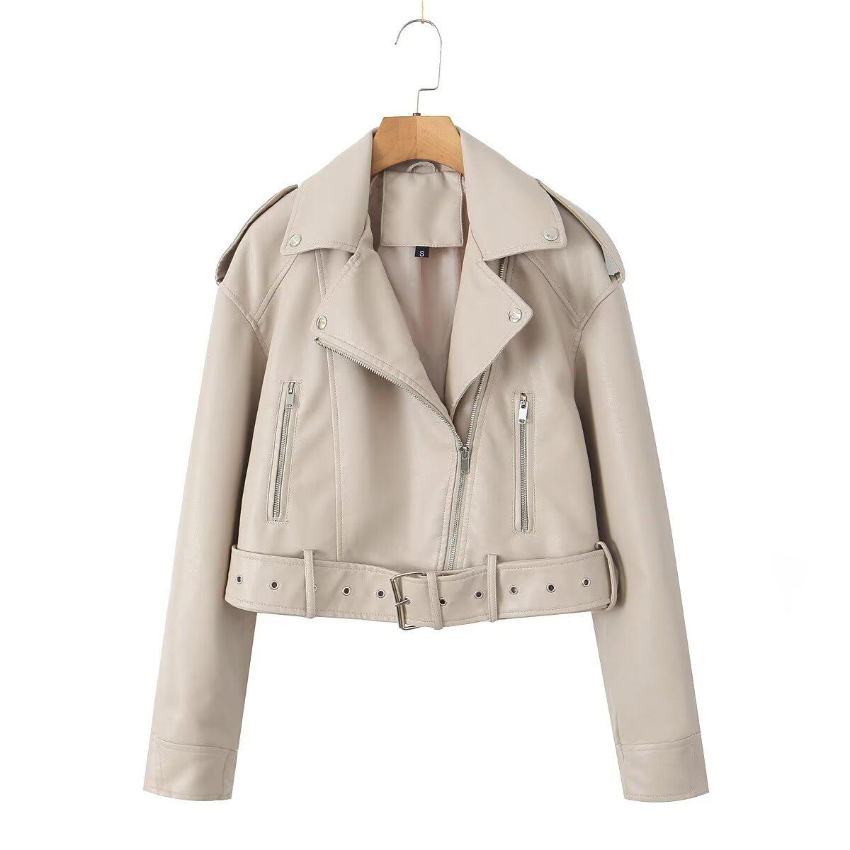 2025 Autumn/Winter Retro Fashion Women s Short Motorcycle Jacket Small