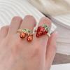 Fashionable Strawberry Rings Portable and Sturdy Alloy Jewelry Accessory for Everyday Use or As Thoughtful Gifts