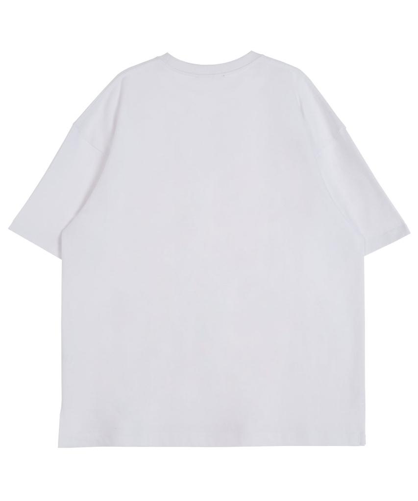 ASTRAL PROJECTION Lettering Logo Emblem Round Neck 15-Count Cotton Short Sleeve T-Shirt_White