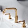 Gray Basin Faucets Brass Antique Bathroom Faucet Brushed Gold Sink Faucets 3 Hole Hot And Cold Black Waterfall Faucet Water Tap