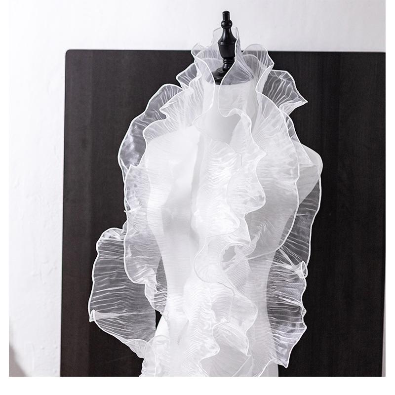 Wave Lace Fabric For Wedding Dress Design Diy Supply 12cm Wide Clothing Handicraft Needlework Accessories Sewing Pleated Ribbons