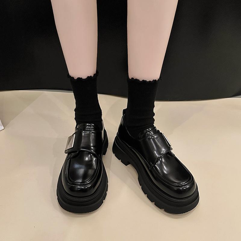 Plateau-Loafer Damen Frühling und Herbst 2025 neu kleine einzelne Schuhe britisches Temperament kleine Lederschuhe