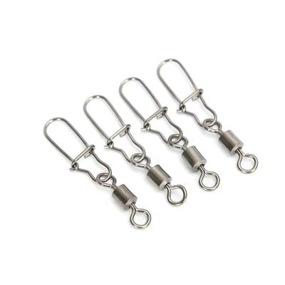 30pcs Fishing Connector Swivels Stainless Steel Interlock Pin Snap Rolling Swivel for Lure Fishing Accessories